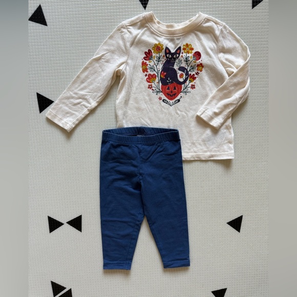 Old Navy|Baby girl cute outfit,Cat Halloween & Pumpkin long sleeve & leggings••• - Picture 3 of 6